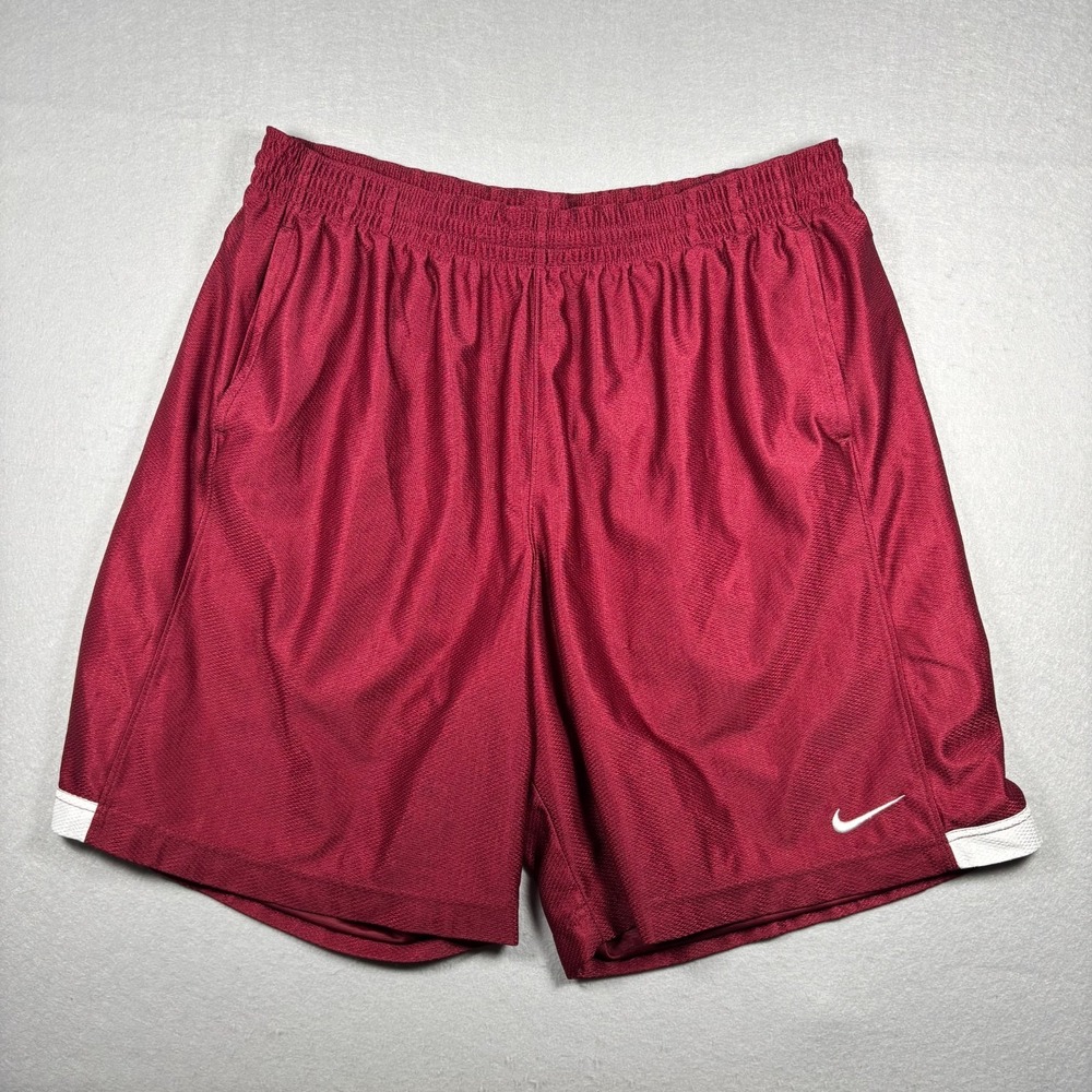 Nike Men's Burgundy Basketball Shorts Dri-FIT Athletic Mesh 480400-680 Size XL